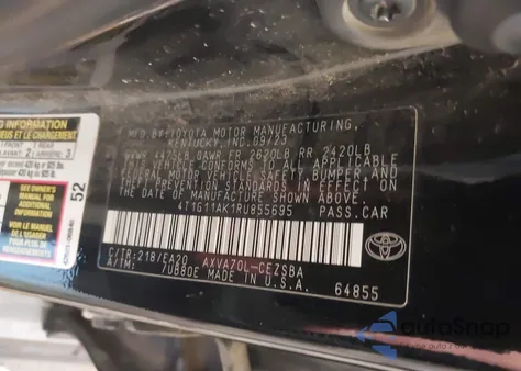 2024 Toyota Camry Se from USA, damaged, VIN 4T1G11AK1RU855695